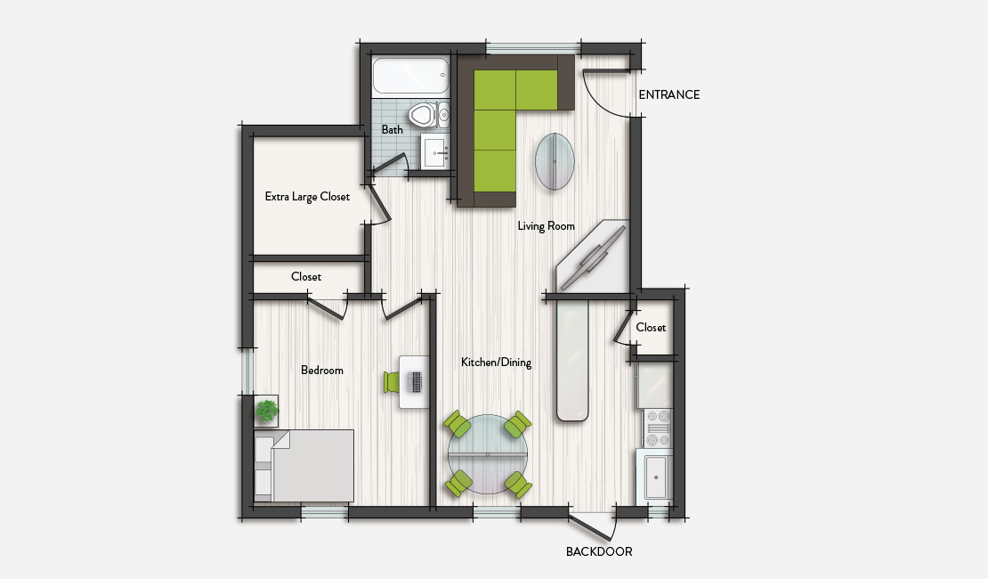Design Place One Bedroom Apartment Floor Plan